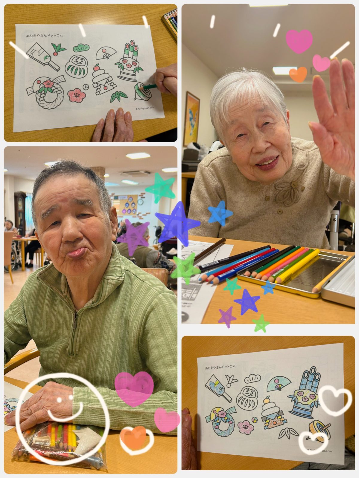 【門真】塗り絵中のようす